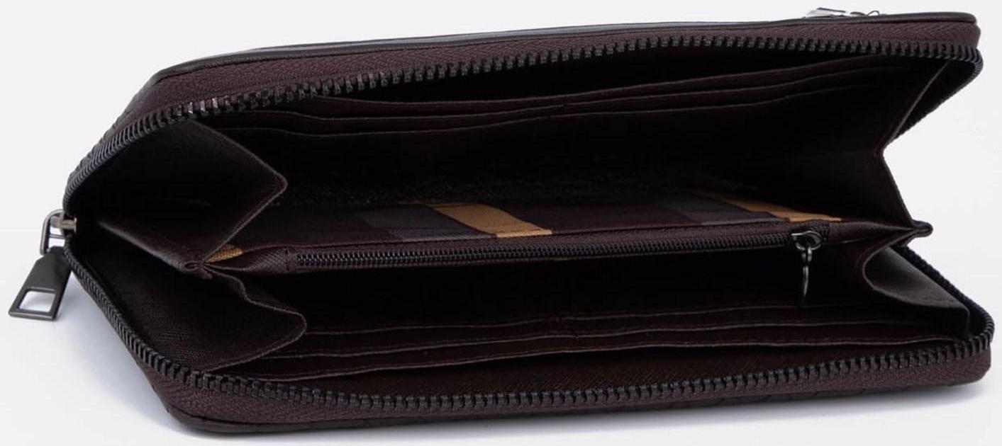 Портмоне на молнии, цвет коричневый