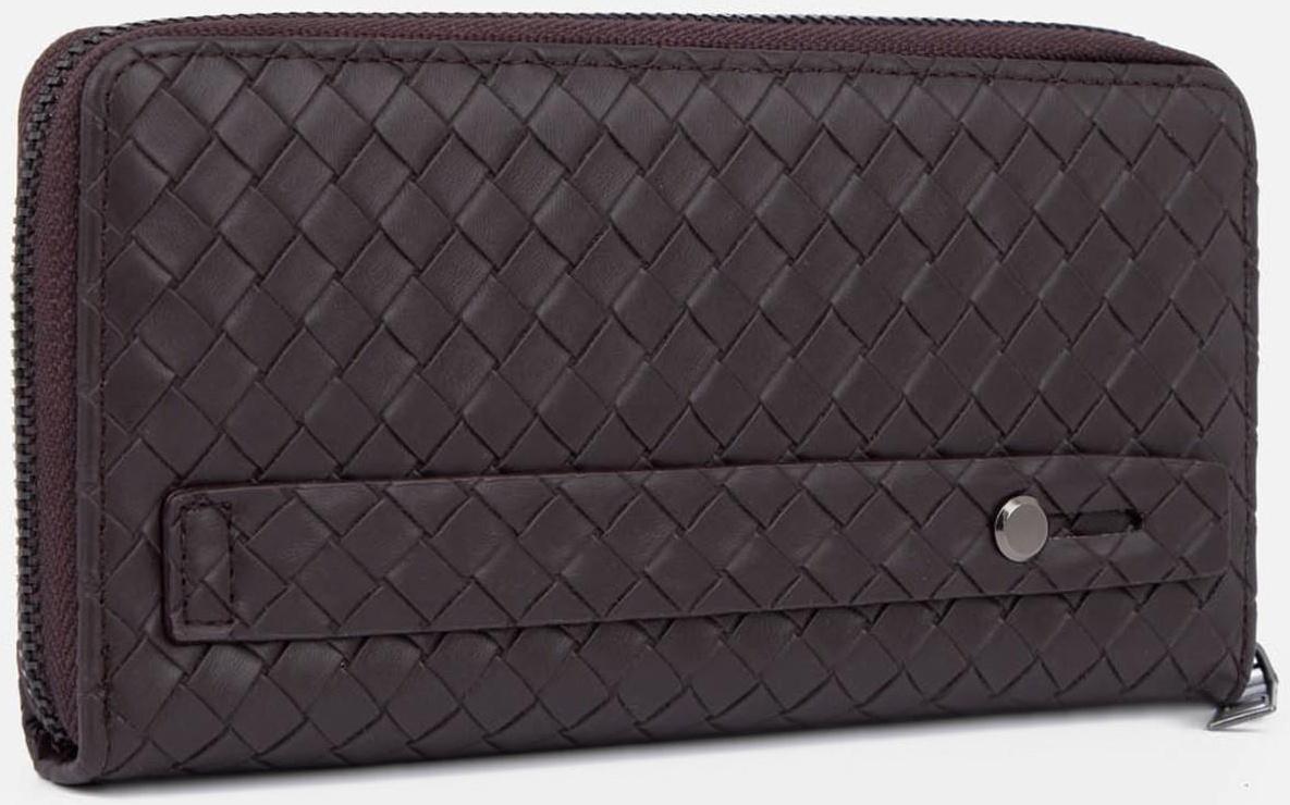 Портмоне на молнии, цвет коричневый