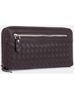 Портмоне на молнии, цвет коричневый