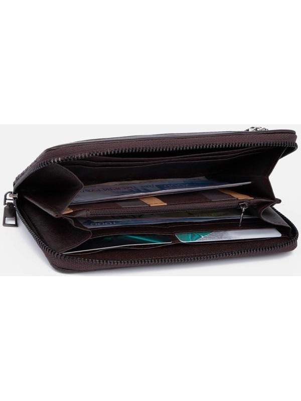 Портмоне на молнии, цвет коричневый