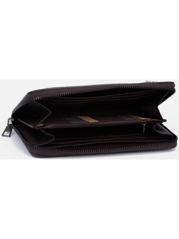 Портмоне на молнии, цвет коричневый