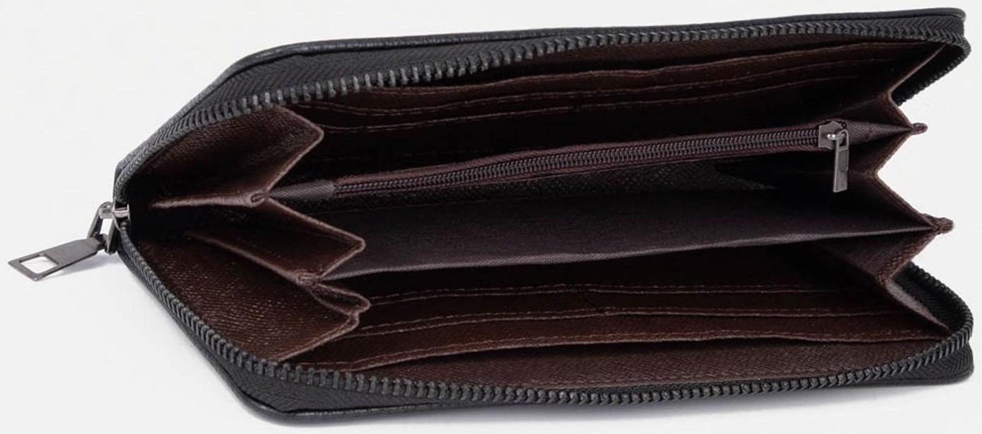 Портмоне на молнии, цвет чёрный