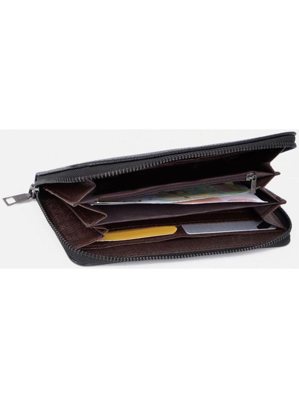 Портмоне на молнии, цвет чёрный