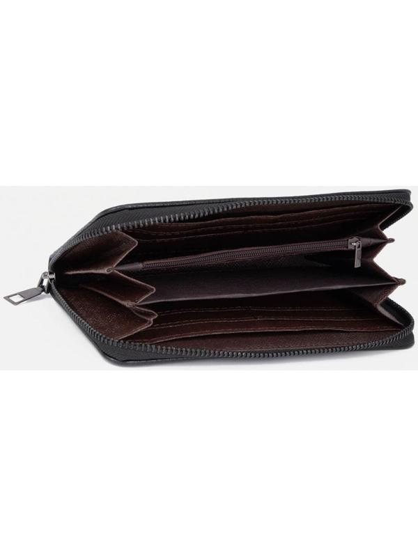 Портмоне на молнии, цвет чёрный