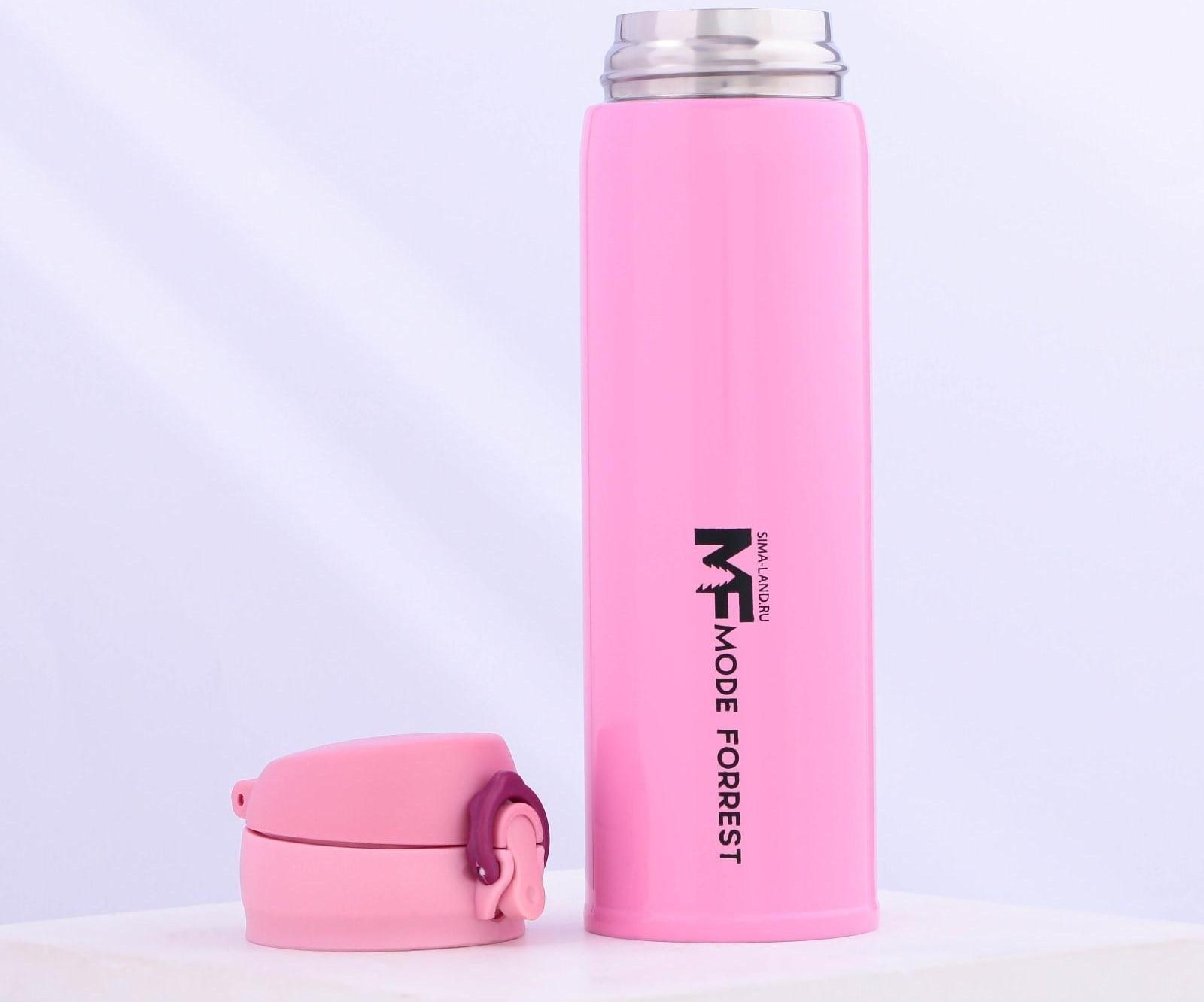 Термос с кнопкой Mode Forrest, 450 мл, розовый, время сохранения тепла 10-12 ч
