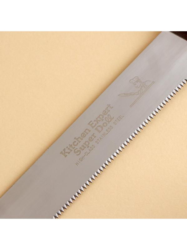 Нож для бисквита, мелкие зубцы, рабочая поверхность 29 см, ручка дерево