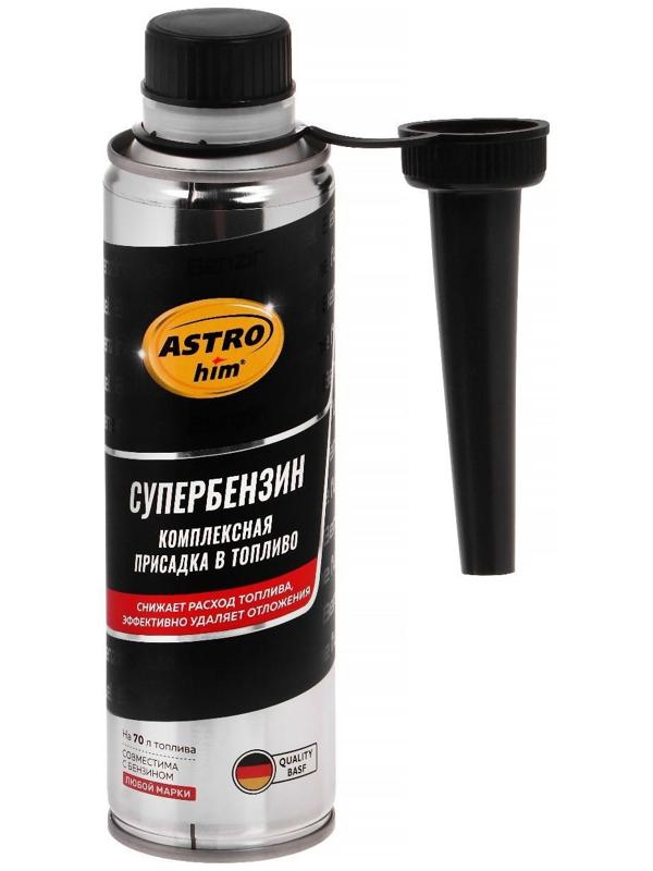 Комплексная присадка в топливо Astrohim Супербензин, жестяной флакон с лейкой, 300 мл Ас-165