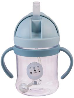 Поильник с силиконовой трубочкой, 250 мл., цвет голубой