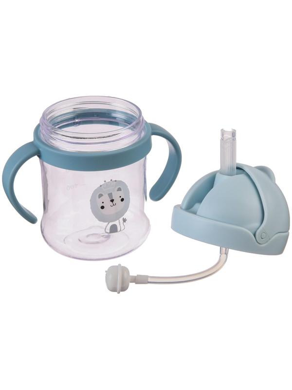 Поильник с силиконовой трубочкой, 250 мл., цвет голубой