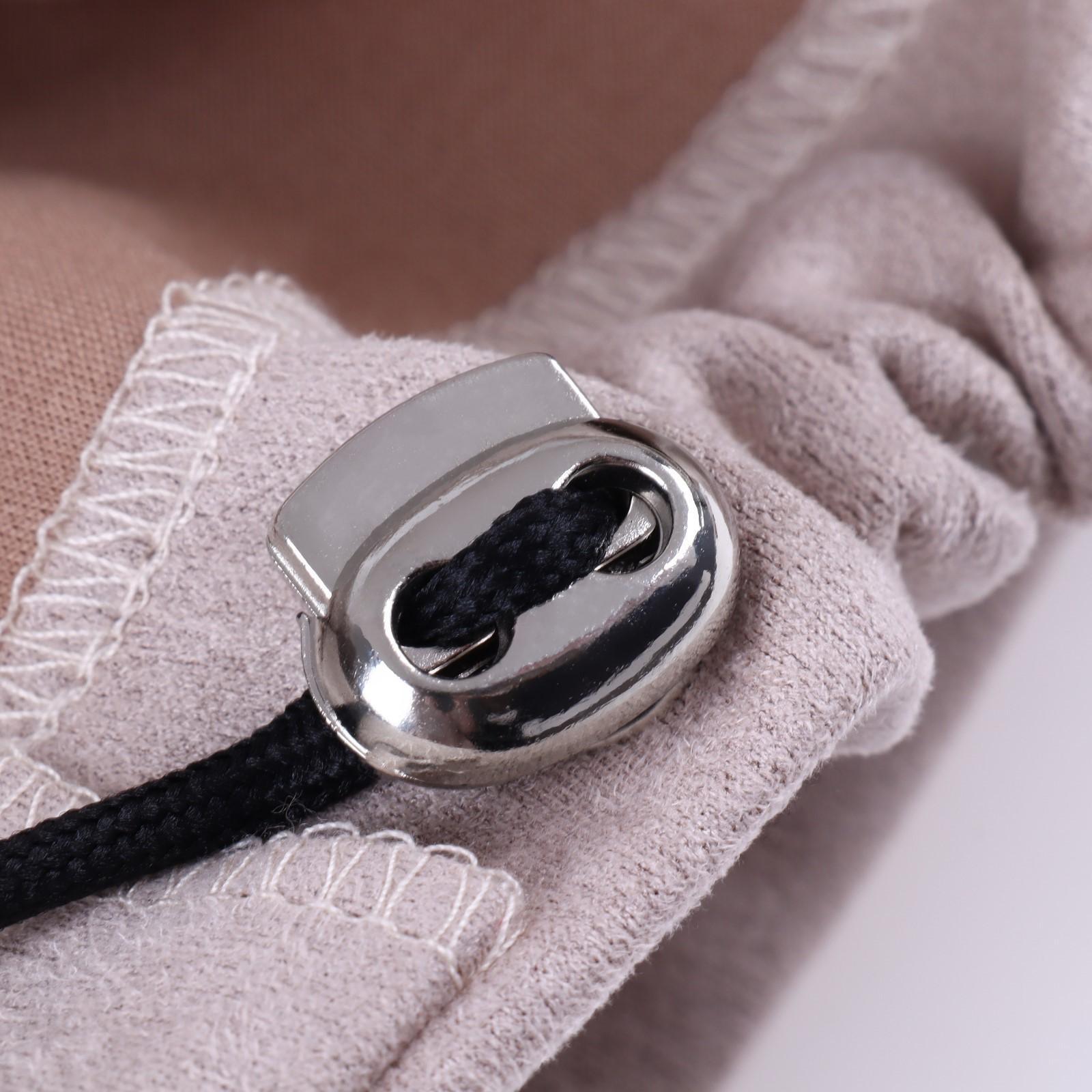 Фиксатор для шнура, двойной, d = 6 мм, 2 × 2,3 см, цвет серебряный