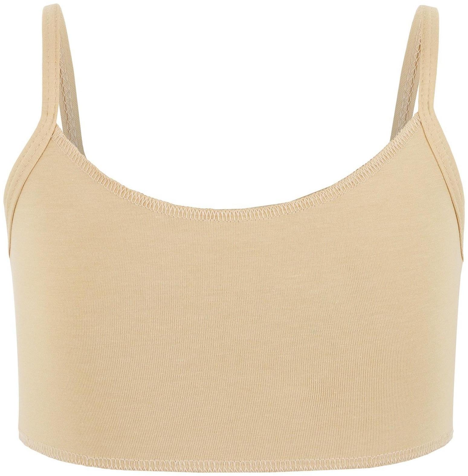 Топ на тонких бретелях, р. 36, цвет бежевый