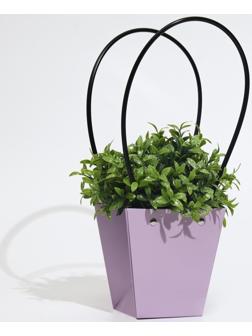 Сумка для цветов лиловая влагостойкая, 12x12-8 x 8-12.5 см