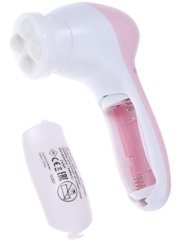 Массажёр для лица Sakura SA-5308P, 2 режима,  5 насадок, 2хАА, бело-розовый
