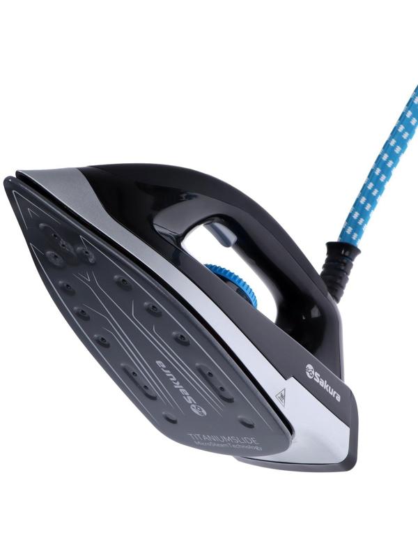 Парогенератор Sakura SA-3064CBL, 2400 Вт, керам. подошва, 2000 мл, 100г/мин, чёрно-синий