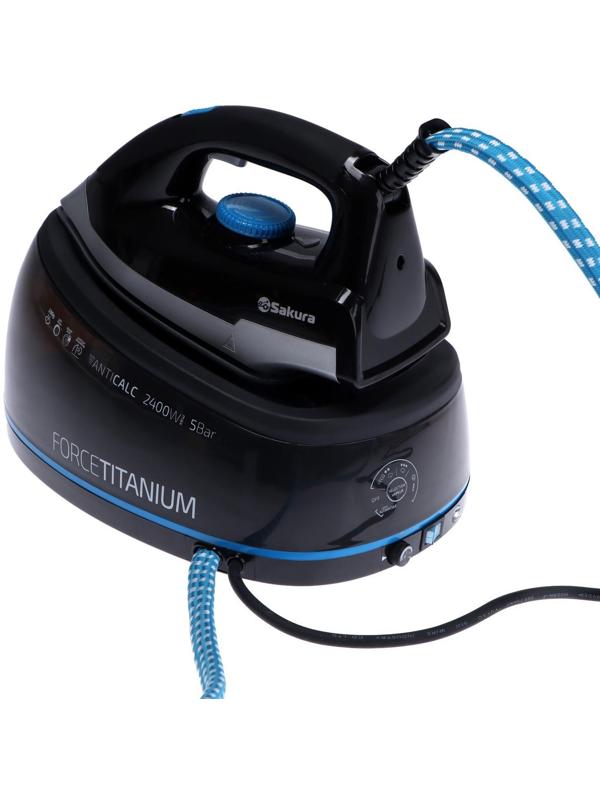 Парогенератор Sakura SA-3064CBL, 2400 Вт, керам. подошва, 2000 мл, 100г/мин, чёрно-синий