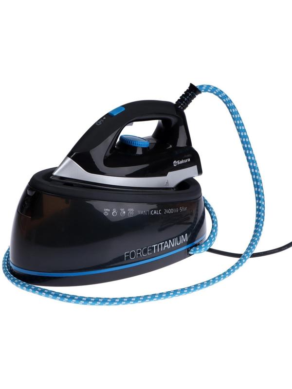 Парогенератор Sakura SA-3064CBL, 2400 Вт, керам. подошва, 2000 мл, 100г/мин, чёрно-синий