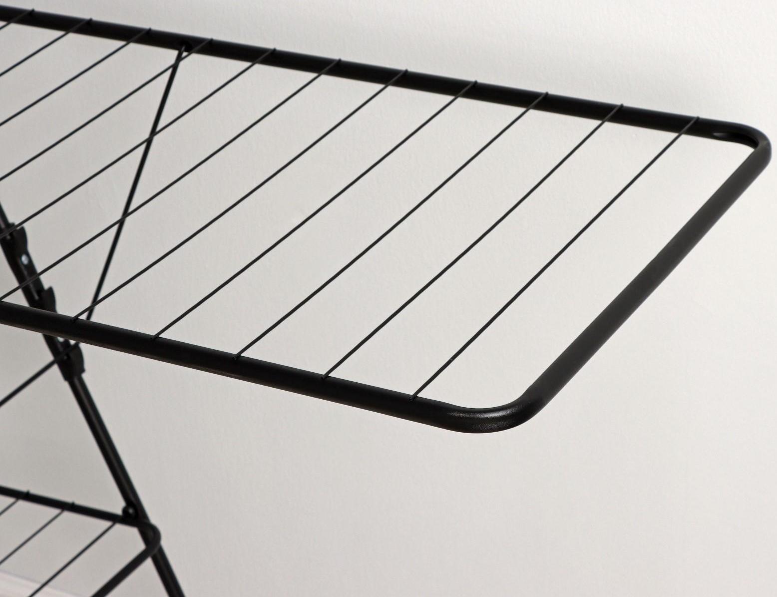 Сушилка для белья напольная двухуровневая, рабочая длина 21 м, цвет чёрный