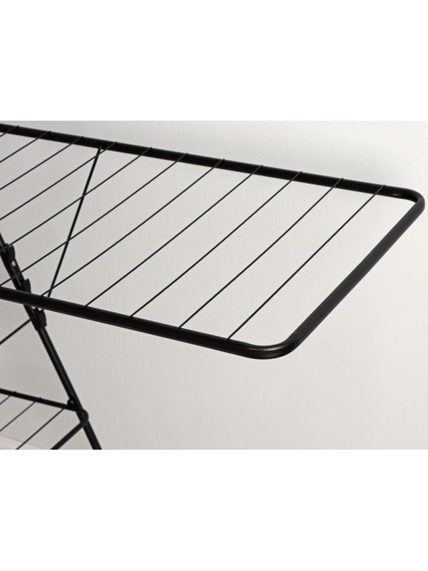 Сушилка для белья напольная двухуровневая, рабочая длина 21 м, цвет чёрный