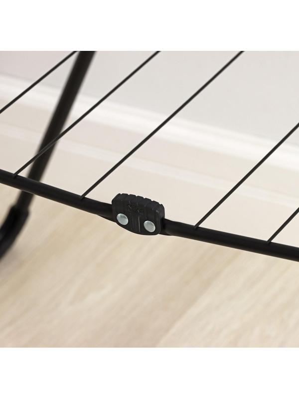 Сушилка для белья напольная двухуровневая, рабочая длина 21 м, цвет чёрный