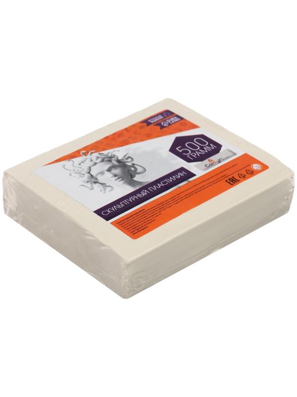 Пластилин скульптурный Calligrata, мягкий, 500 г, белый