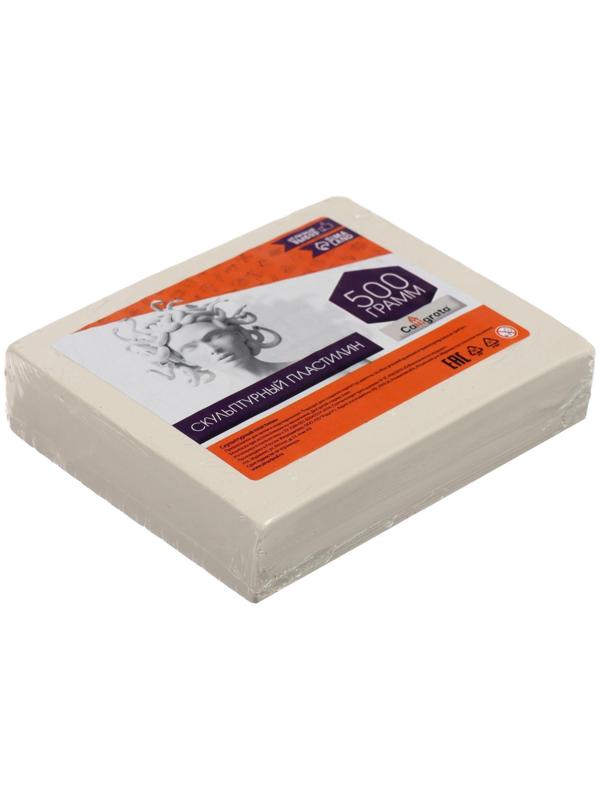 Пластилин скульптурный Calligrata, твёрдый, 500 г, белый