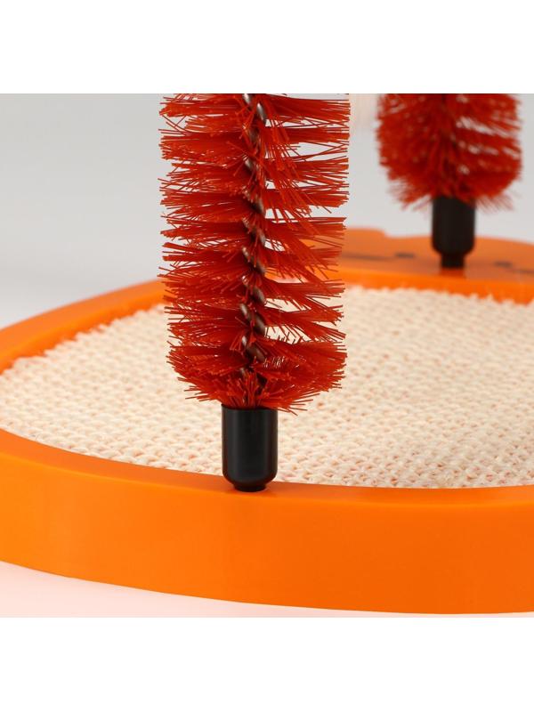 Комплекс для кошек с сизалевой когтеточкой, аркой-чесалкой и мышкой, коричневый