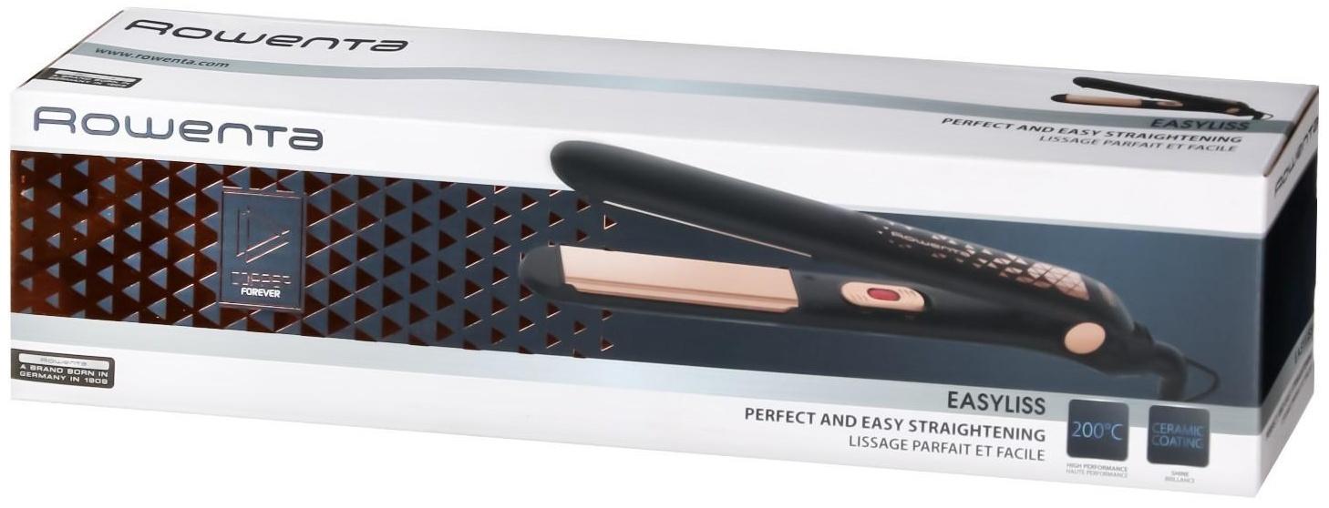 Выпрямитель Rowenta SF1629F0, керамическое покрытие, 25х90 мм, до 200 °C, чёрный