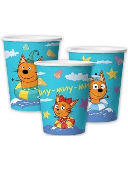 Стакан бумажный «Три кота: Морские приключения», 6 штук, 250 мл