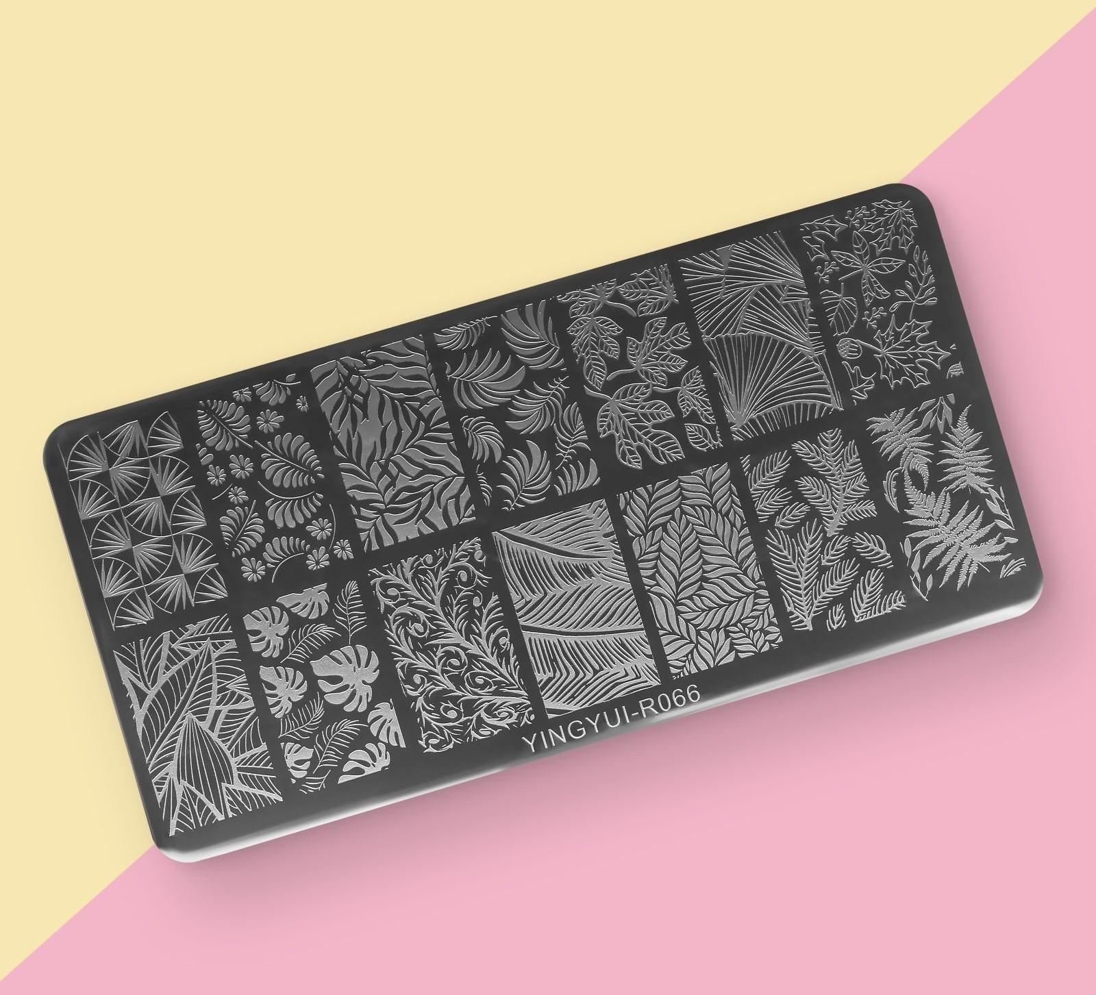 Диск для стемпинга металлический «Листочки», 12 × 6 см