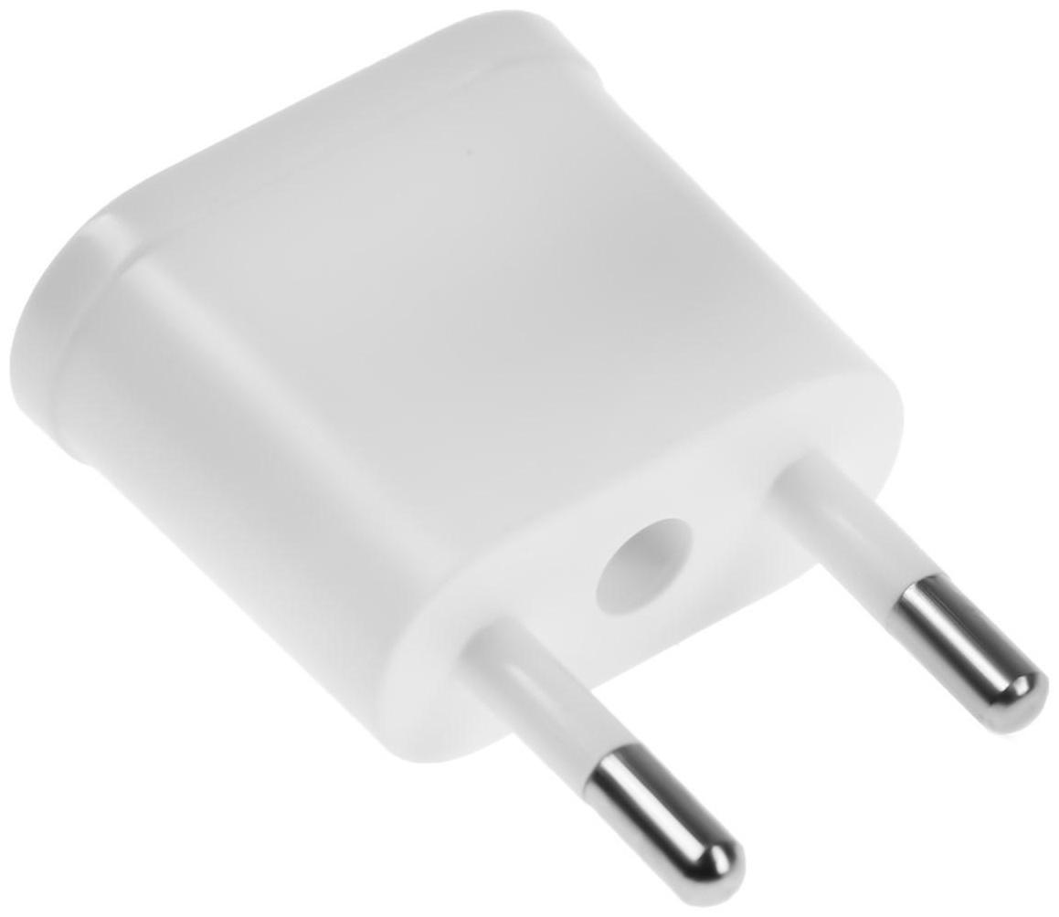 Переходник с американской вилки на евророзетку, плоский, 6 А, белый, 220 В