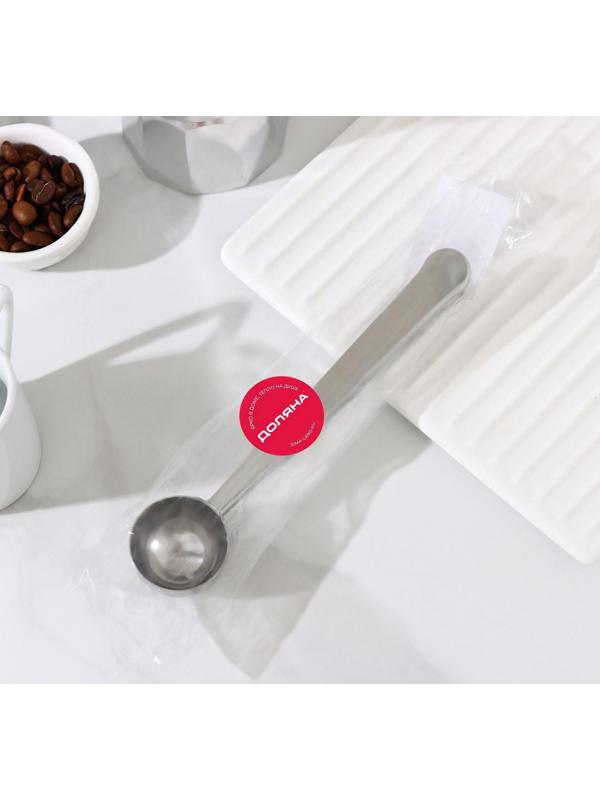 Ложка для кофе Доляна Aroma, с зажимом, цвет серебряный