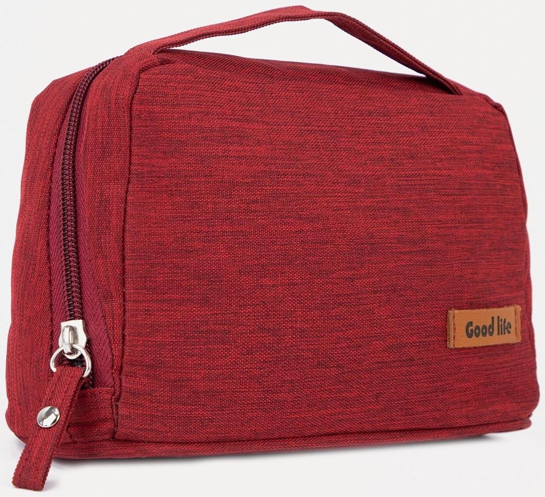 Косметичка на молнии, цвет бордовый