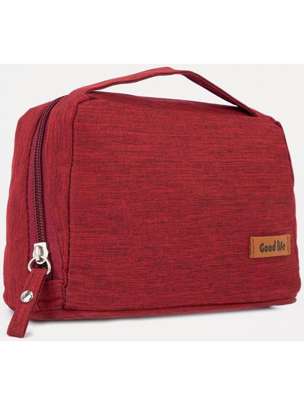 Косметичка на молнии, цвет бордовый