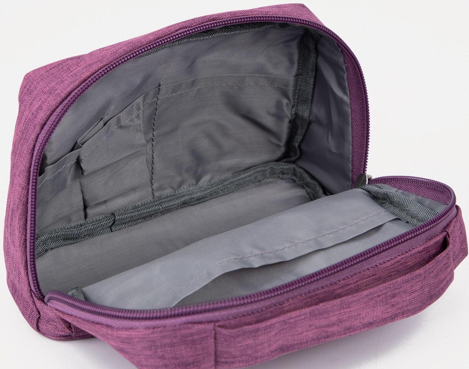 Косметичка на молнии, цвет фиолетовый