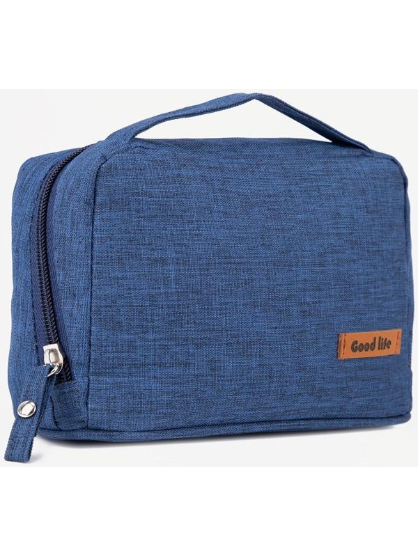 Косметичка на молнии, цвет синий