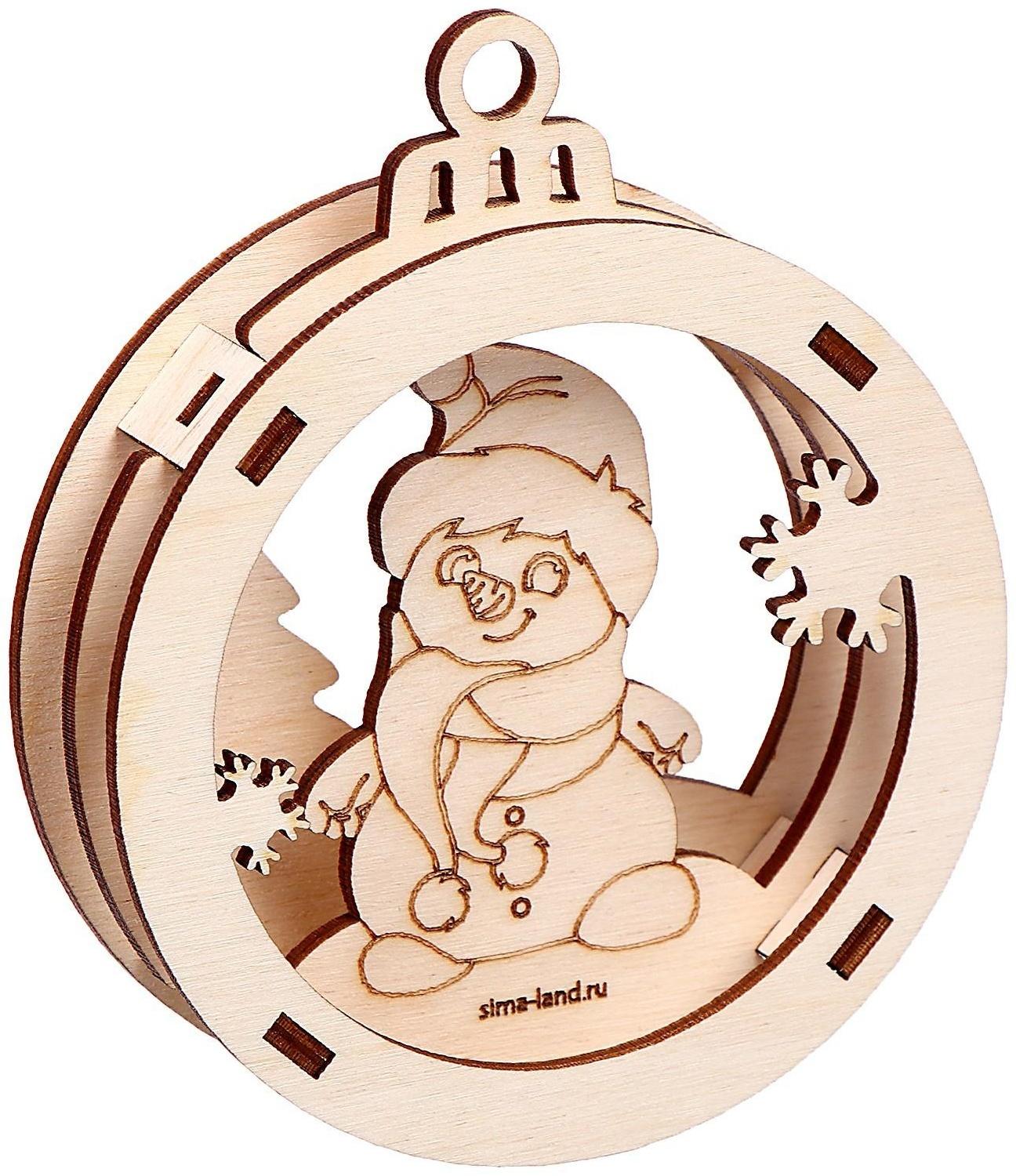 Роспись по дереву «Снеговичок»