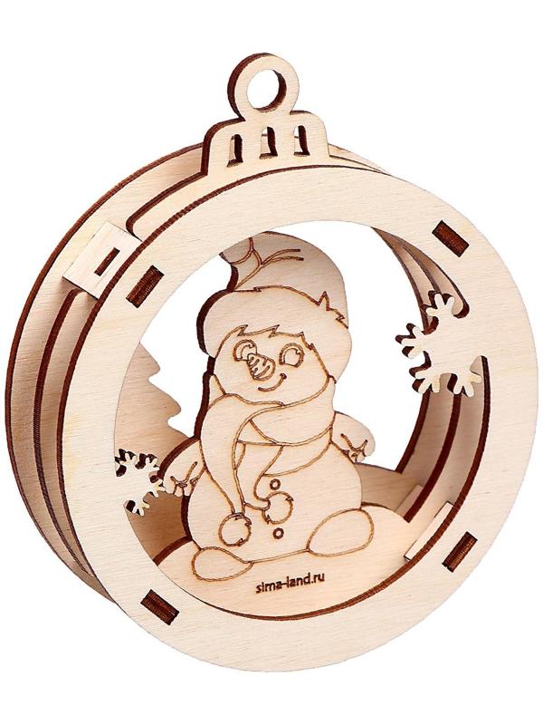 Роспись по дереву «Снеговичок»