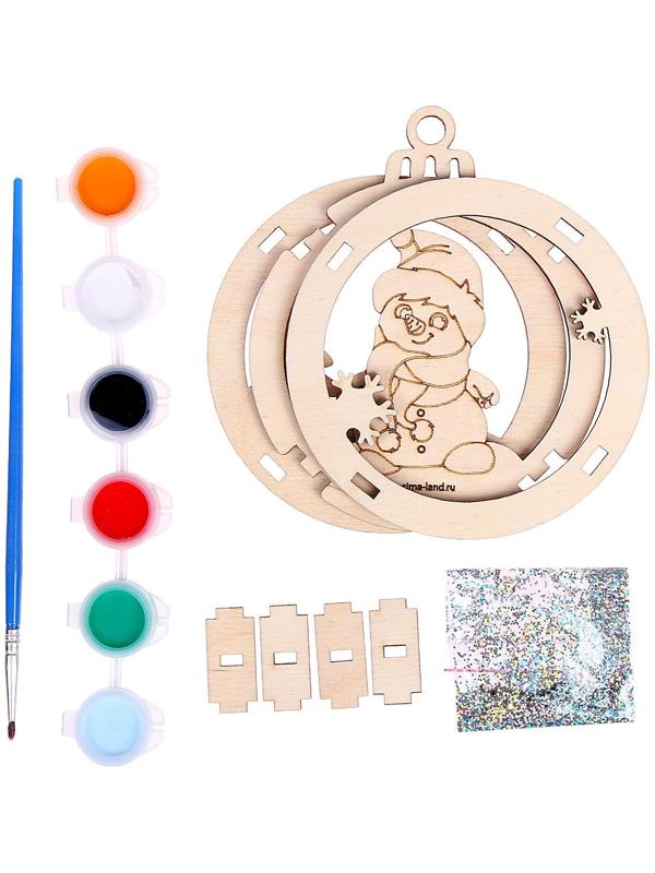 Роспись по дереву «Снеговичок»