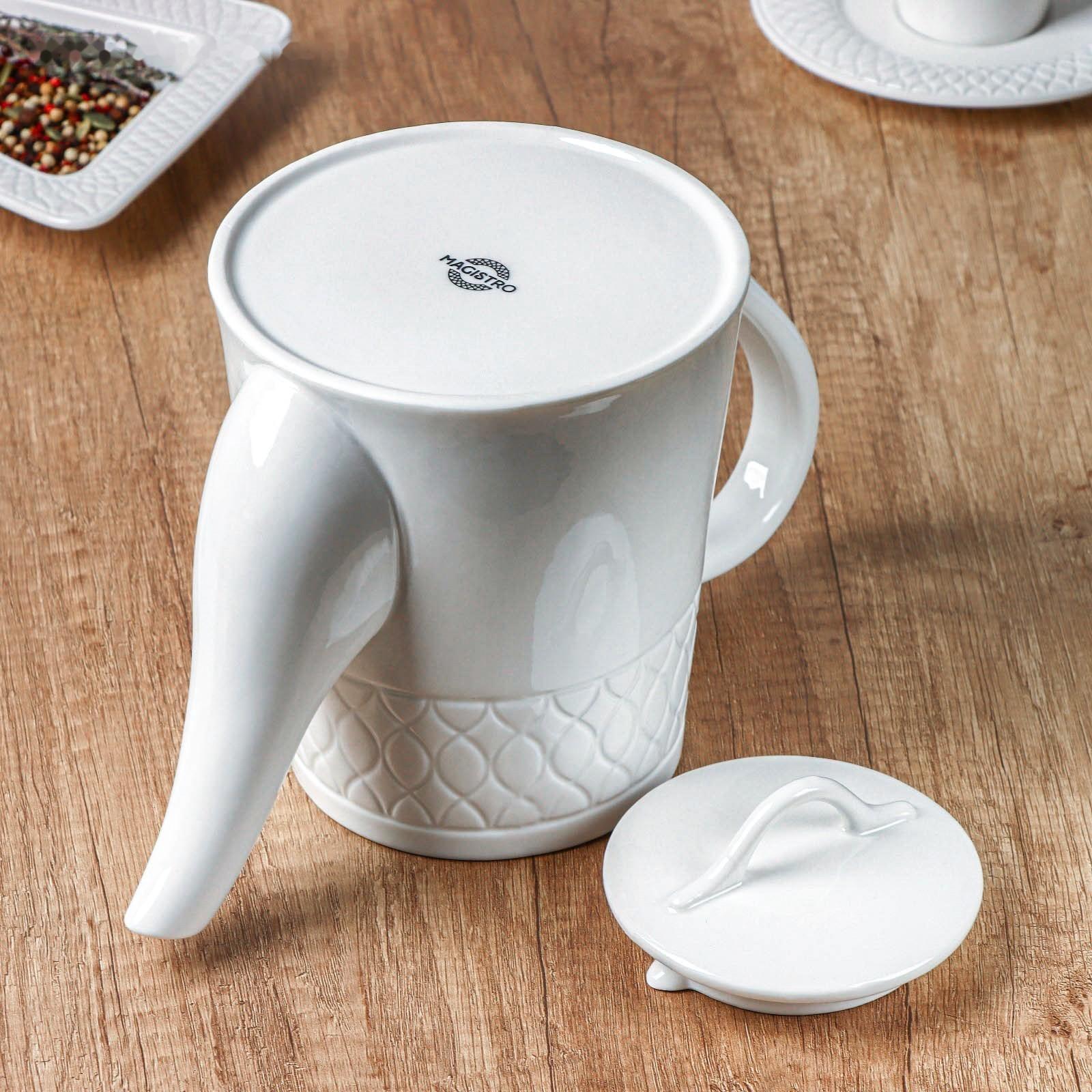 Чайник фарфоровый заварочный Magistro Argos, 1,4 л, 26,3×14×18,8 см