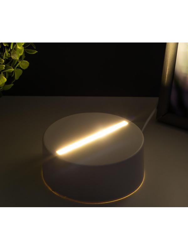 Основание светильника LED 3 режима 3000-6000К USB белый 9,5х9,5х4 см