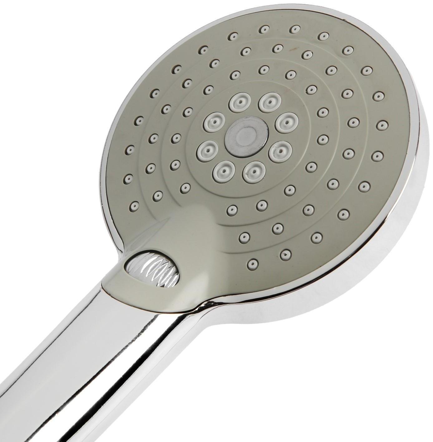 Набор для душа ZEIN H03, стойка с держателем, шланг 150 см, лейка 3 режима, хром