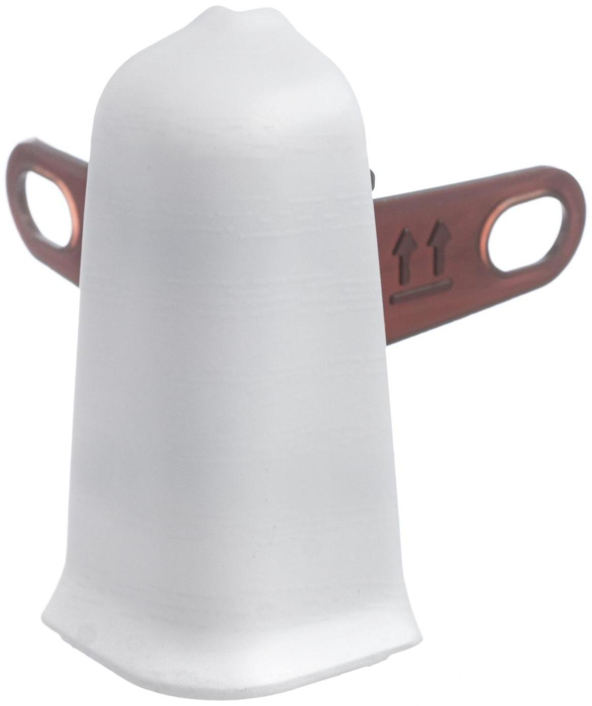 Угол наружный (внешний) с крепежом для плинтуса 55мм 