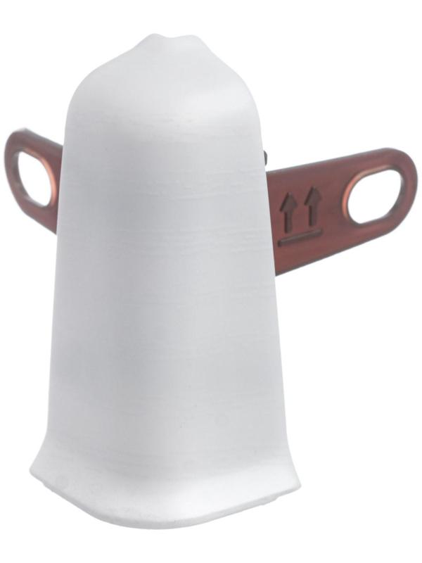 Угол наружный (внешний) с крепежом для плинтуса 55мм 