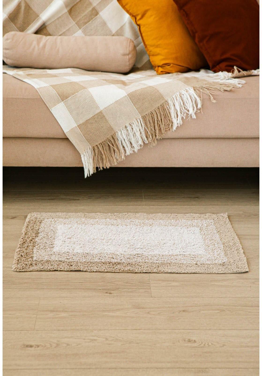 Коврик для ванной Доляна «Акварель», 50×80 см, 1250 г/м2, цвет бежевый