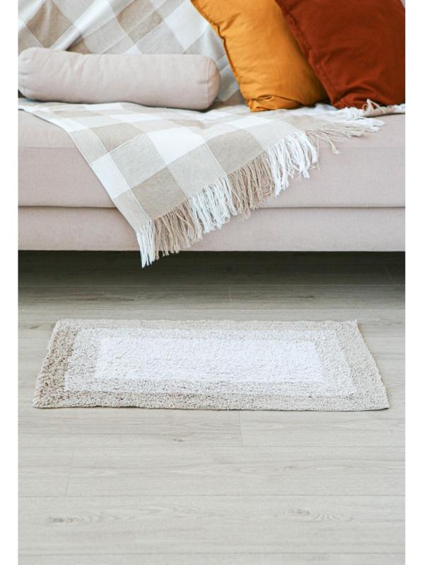 Коврик для ванной Доляна «Акварель», 50×80 см, 1250 г/м2, цвет бежевый