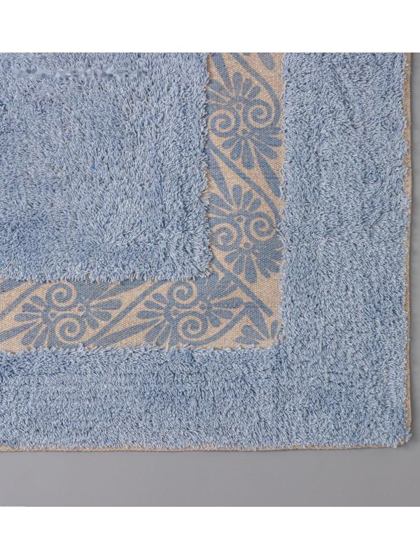 Коврик для ванной Доляна «Вензель», 50×80 см, 900 г/м2, 100% хлопок, цвет голубой