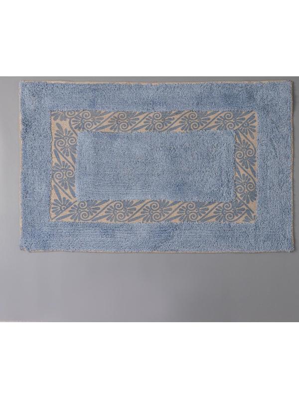 Коврик для ванной Доляна «Вензель», 50×80 см, 900 г/м2, 100% хлопок, цвет голубой