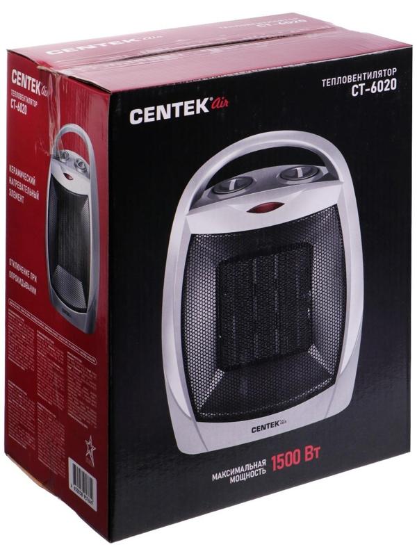 Тепловентилятор Centek CT-6020, керамический, 750/1500 Вт, обогрев/вентиляция, 15 м²