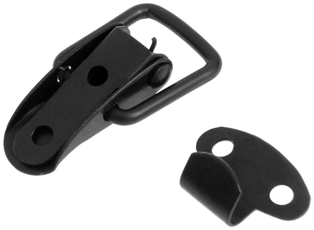 Замок-защелка на ящик, 3 см, железный, цвет черный,10 шт