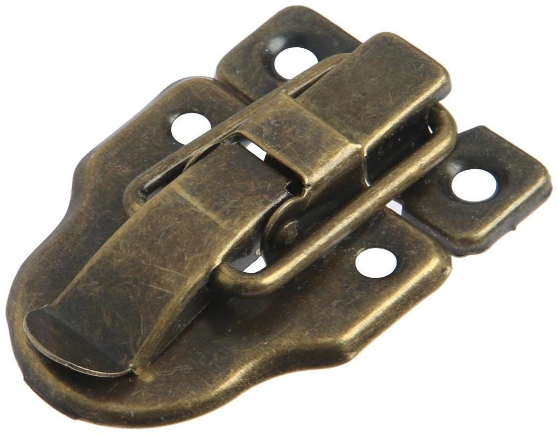 Замок-защелка на ящик, 5,5х4 см, железный, цвет бронза, 10 шт